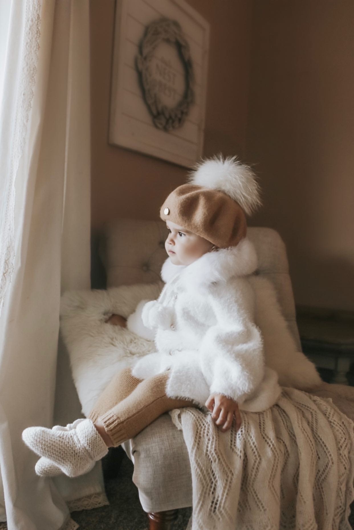 Wool Beret with Pom Pom - Petit Maison Kids