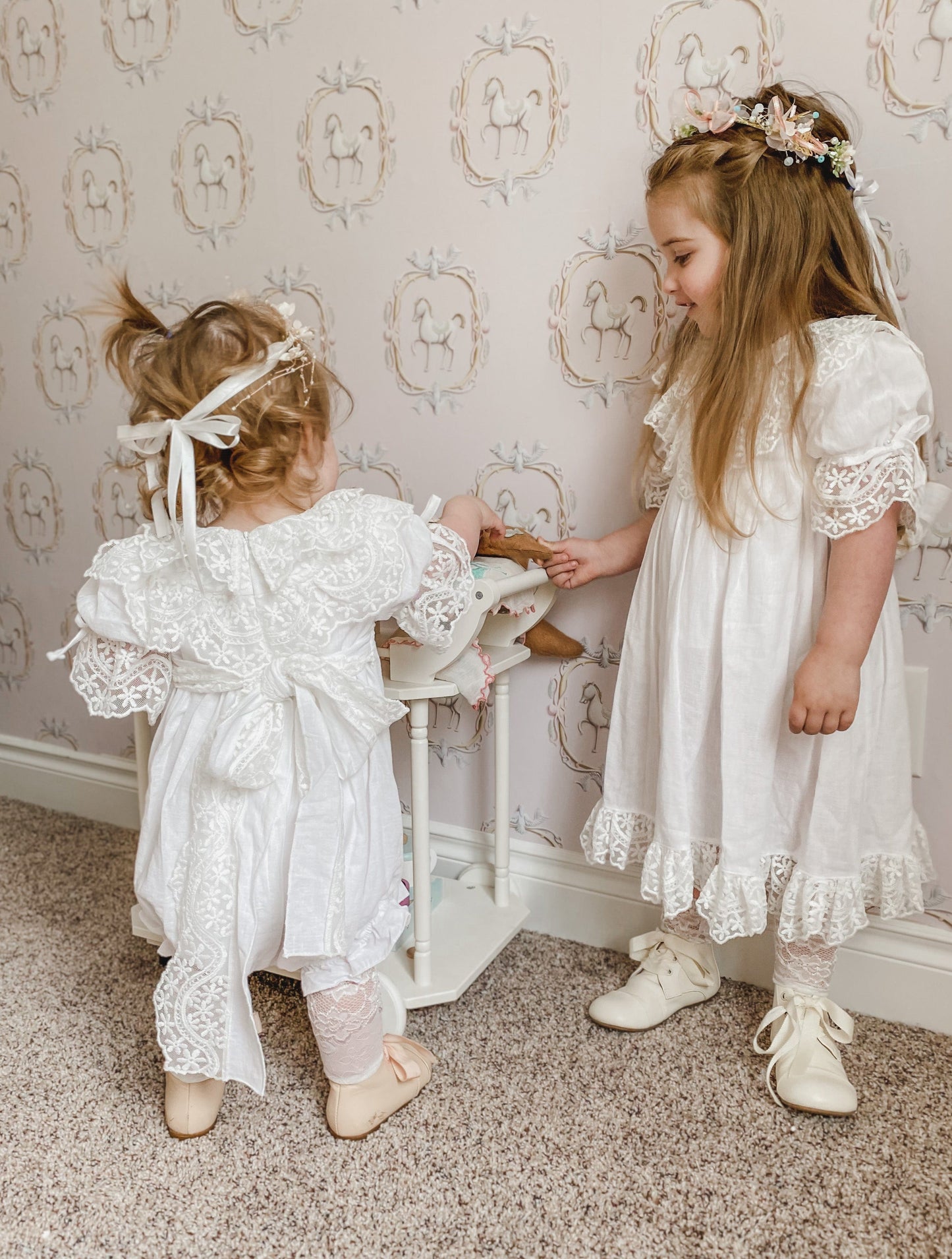 Katherine Embroidered Linen Romper - Petite Maison Kids