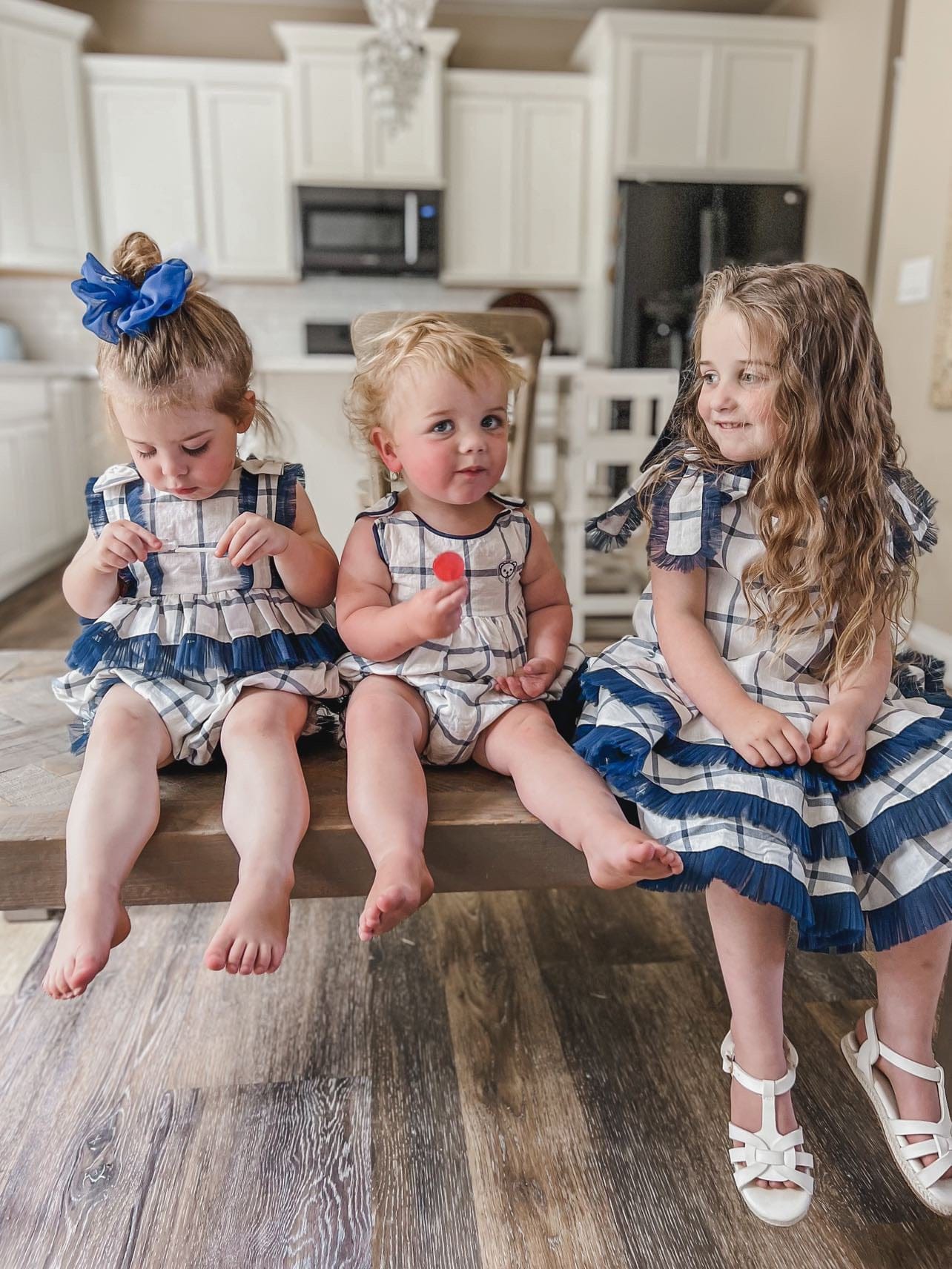 Checkered Linen Ruffle Romper