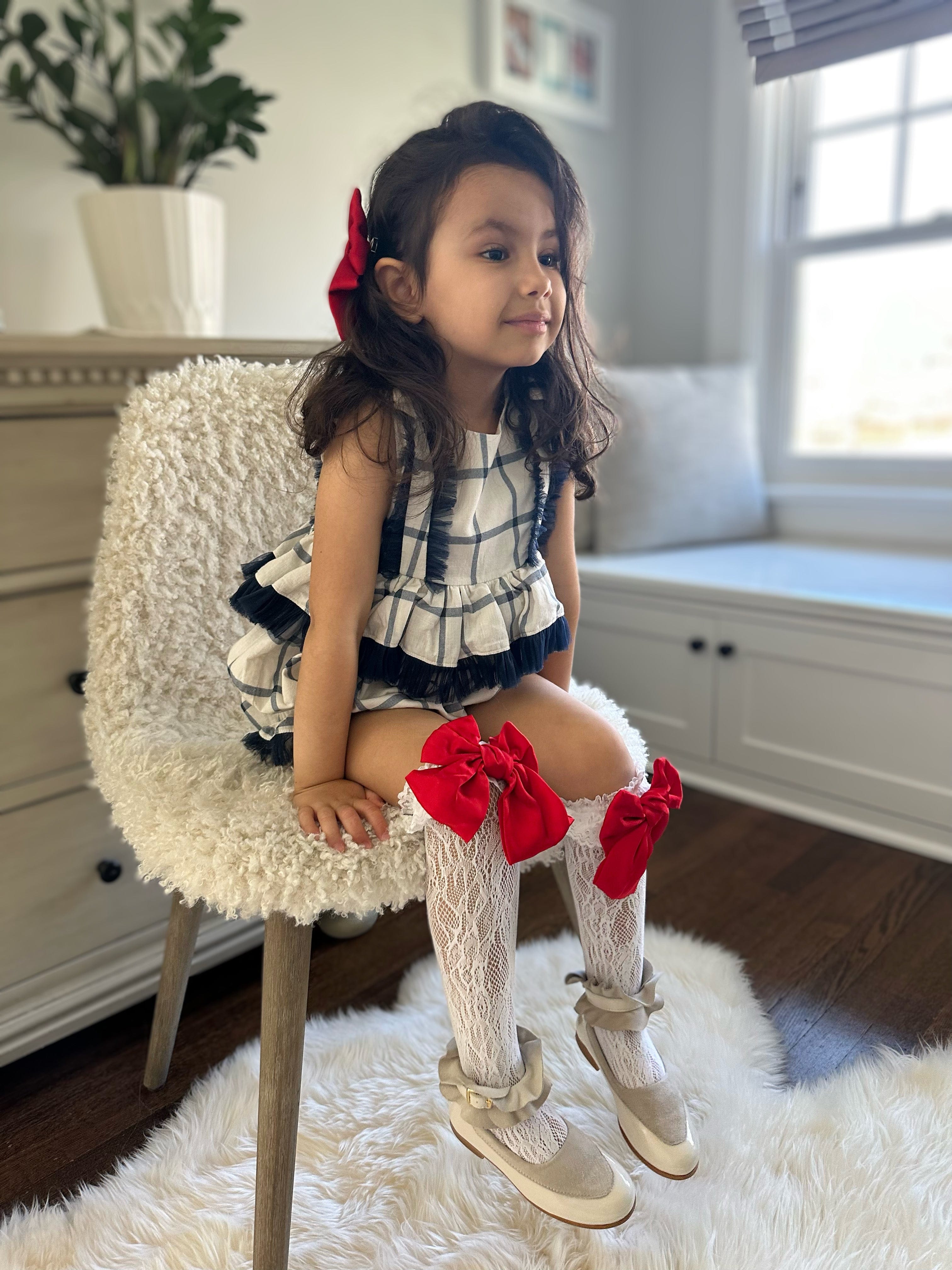 Lola Lace Socks with Satin Bows - Petite Maison Kids