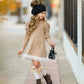 Anna Beige Knit Dress with Feathered Hem