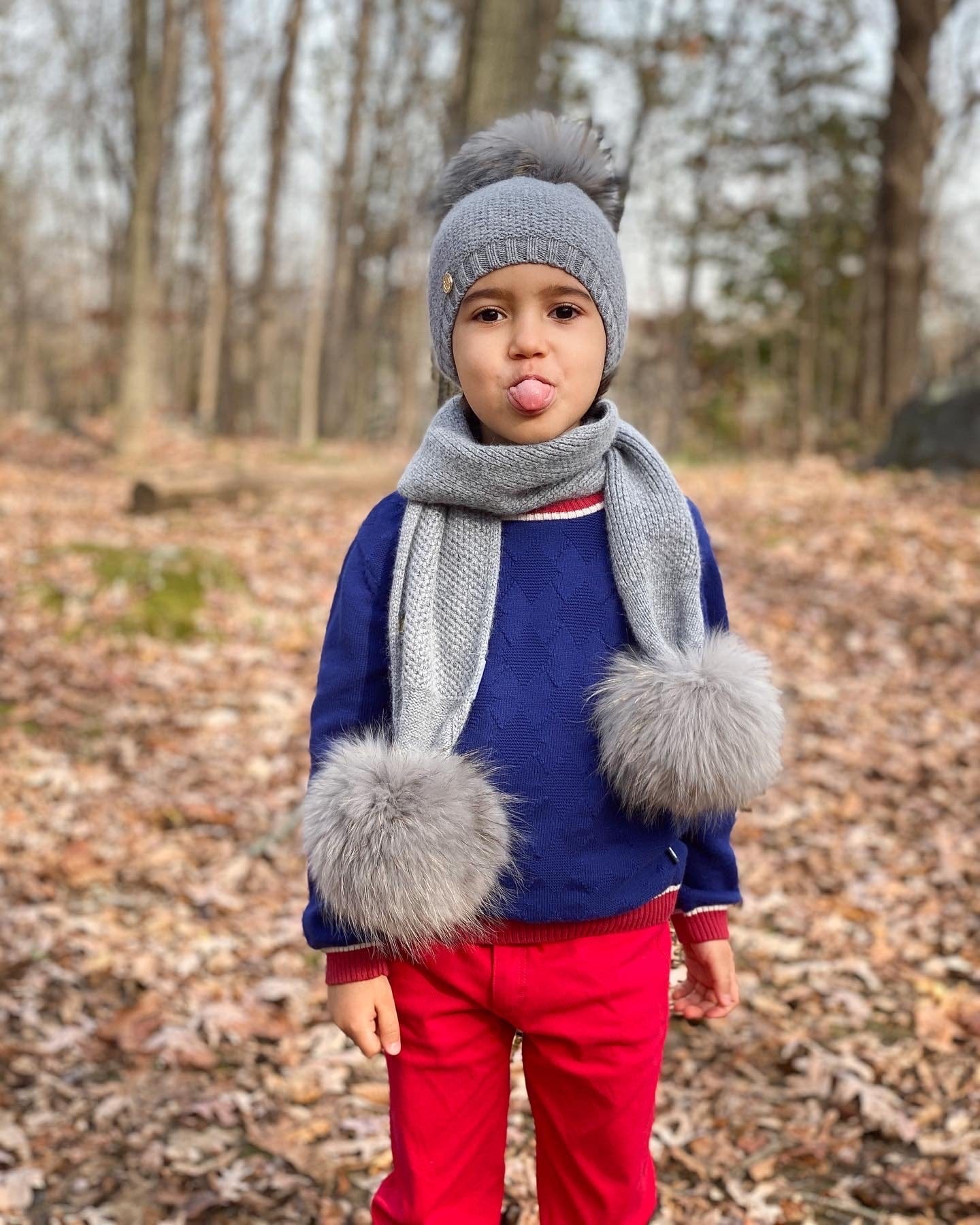 Cashmere Pom Scarf - Petit Maison Kids