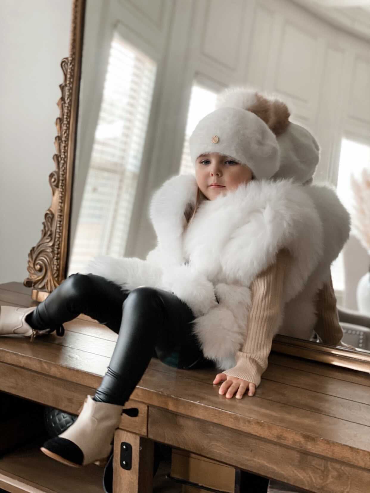 Luxurious White Fox Vest - Petite Maison Kids