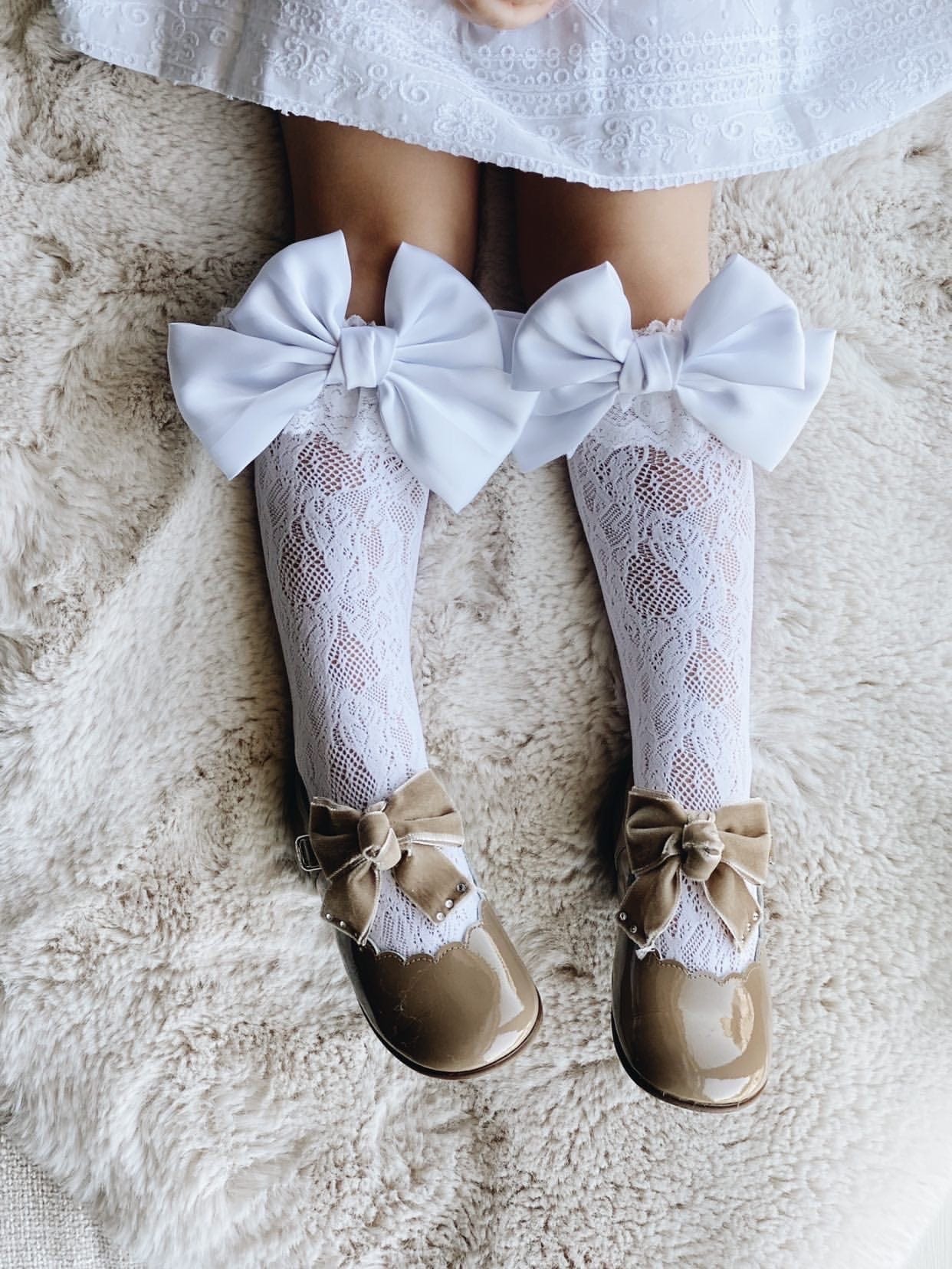 Lola Lace Socks with Satin Bows - Petit Maison Kids