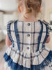 Checkered Linen Ruffle Romper - Petite Maison Kids