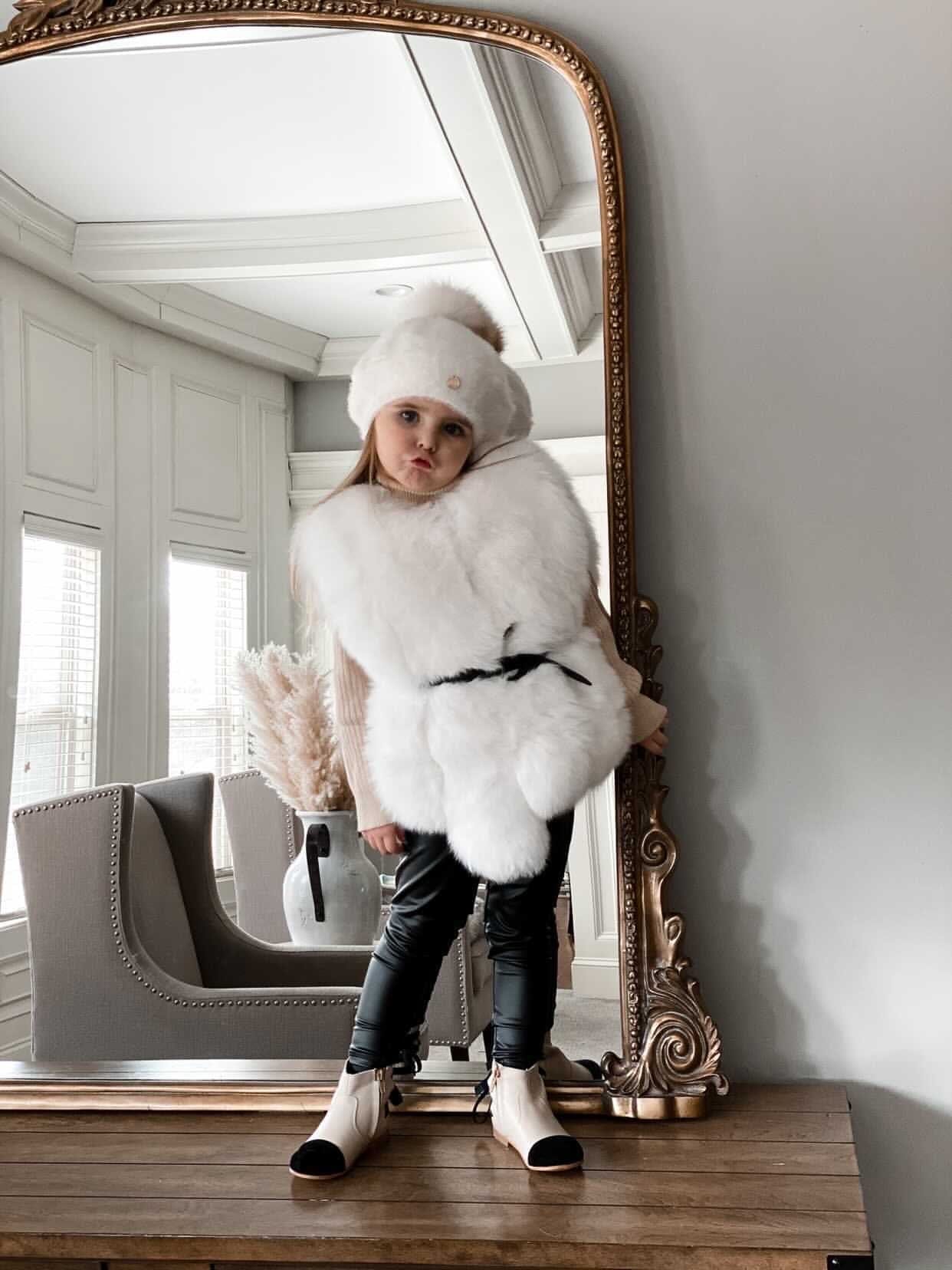 Luxurious White Fox Vest - Petite Maison Kids