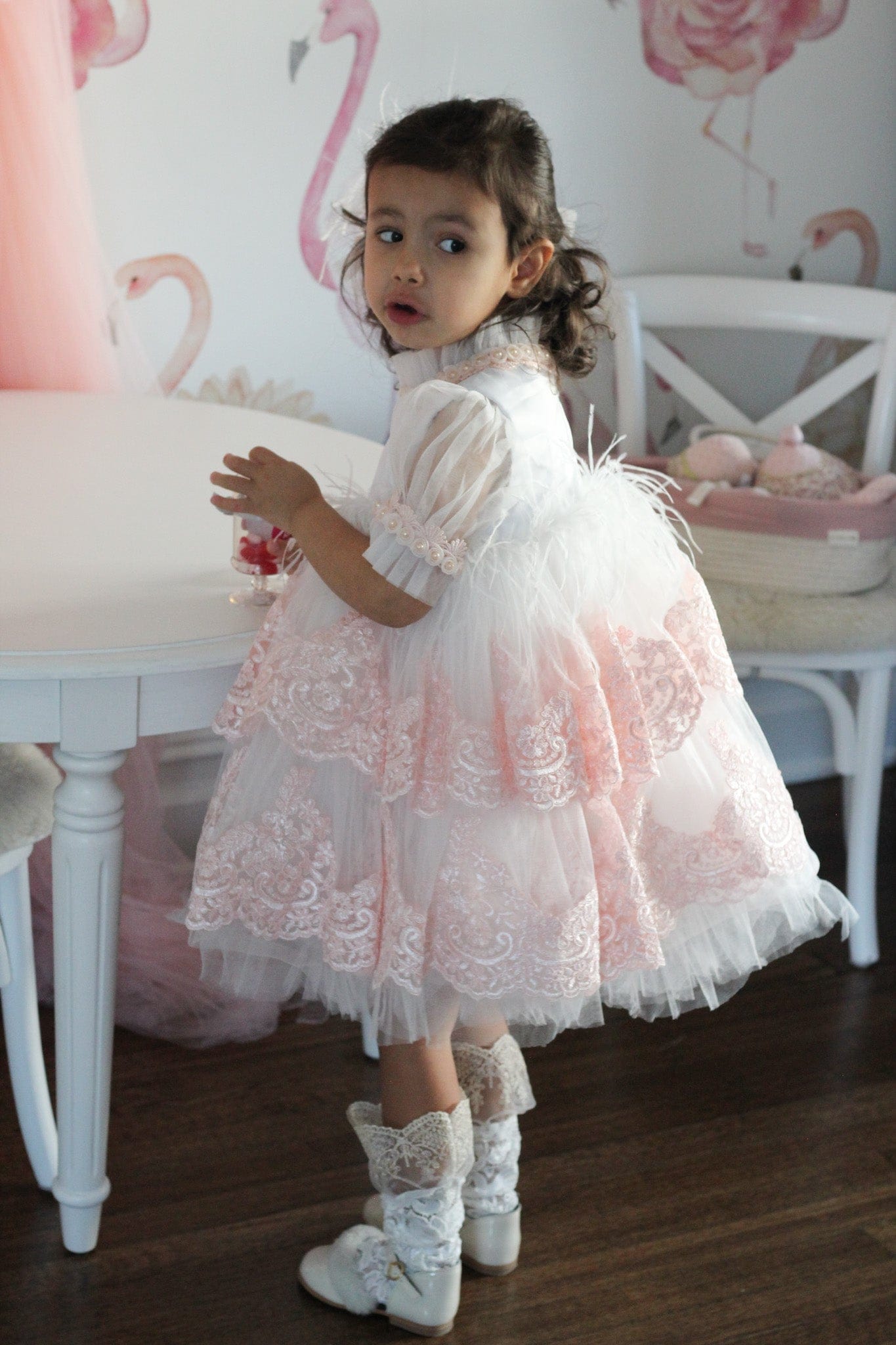 Laila Embroidered Feather Dress - Petite Maison Kids