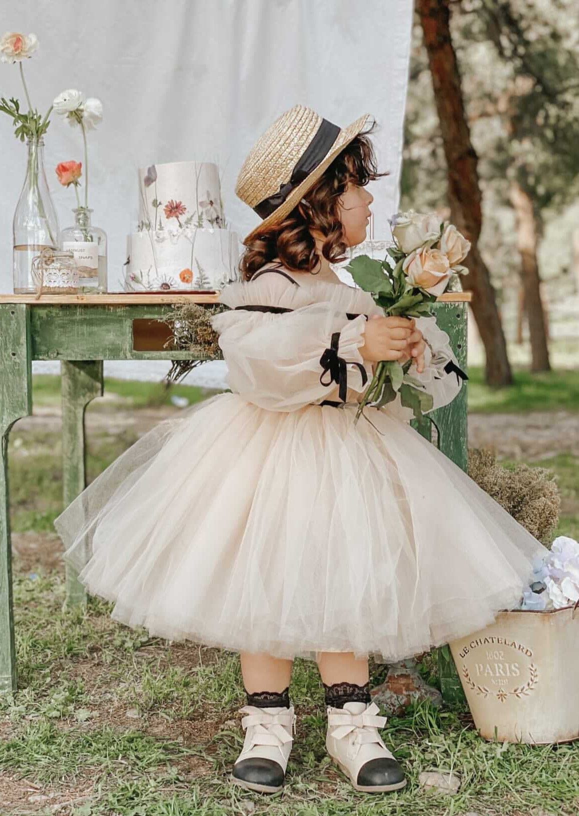 Coco Caramel Tulle Dress - Petite Maison Kids