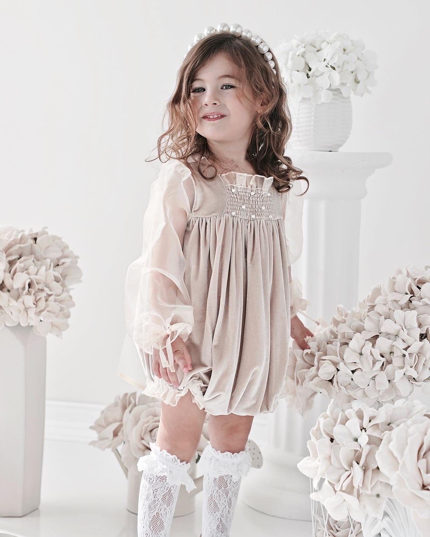 Helena Velour Romper - Petite Maison Kids