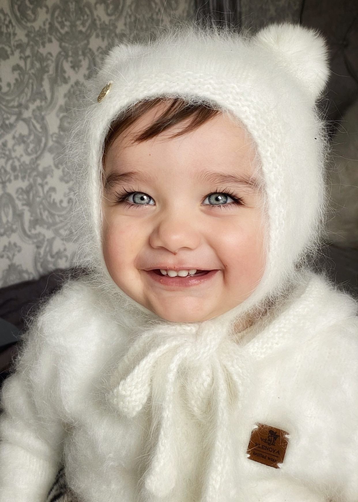 White Cashmere Teddy Hat - Petite Maison Kids