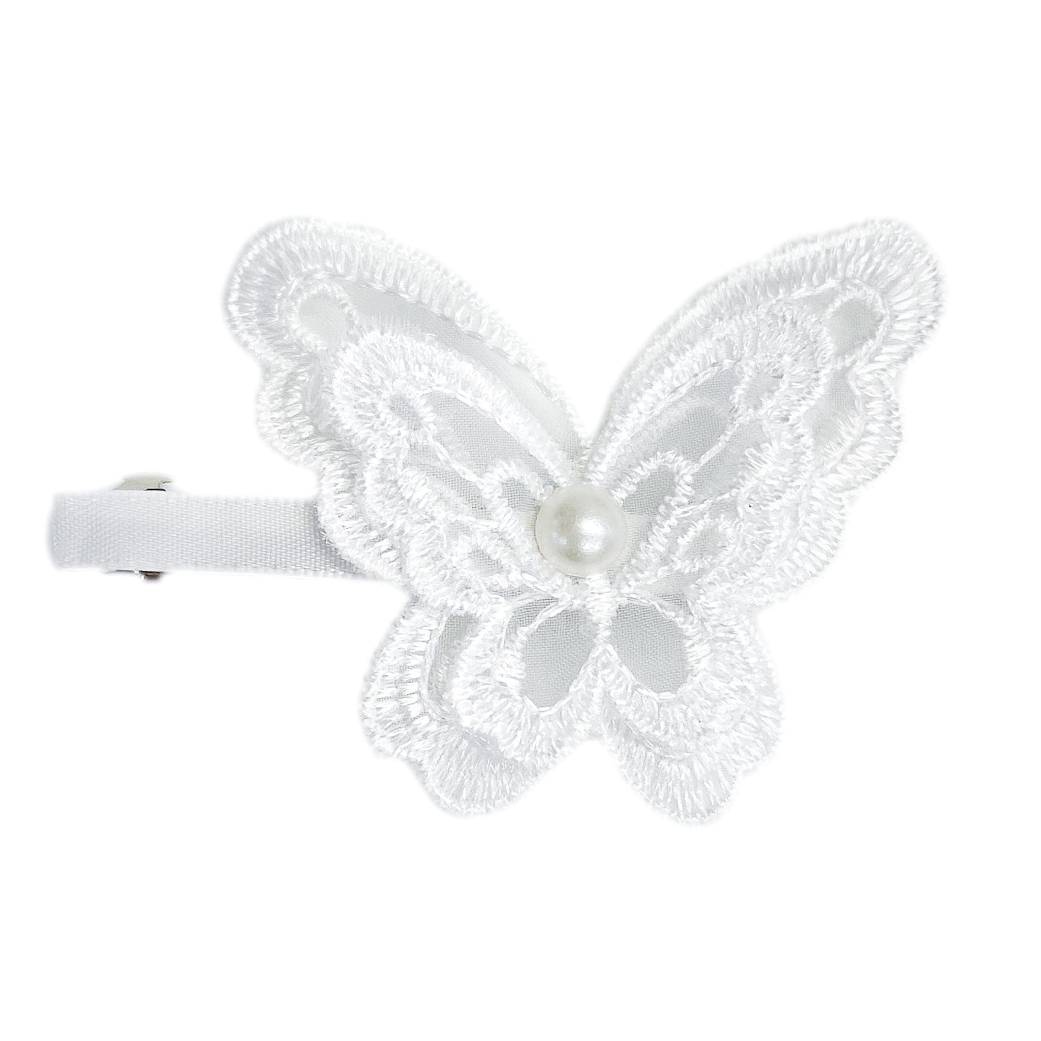 White Butterfly Hair Clip - Petite Maison Kids