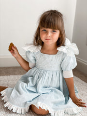 Charlotte Baby Blue Linen Dress - Petite Maison Kids