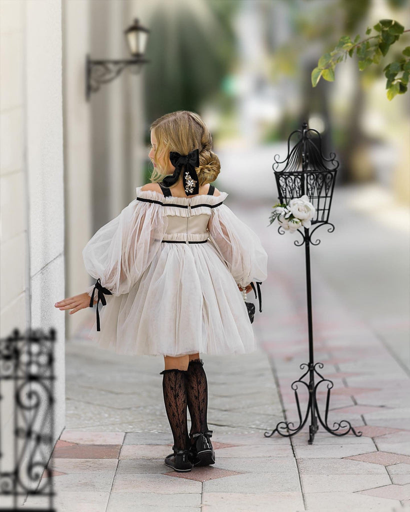 Petit Maison Kids Coco-Ivory Tulle Dress / 8