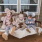 Honeycomb Beige Cashmere Pram Coat with Natural Trim - Petite Maison Kids