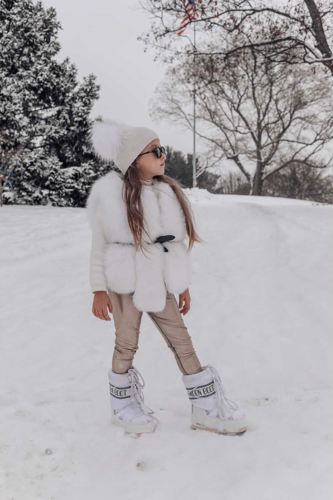 Luxurious White Fox Vest - Petite Maison Kids