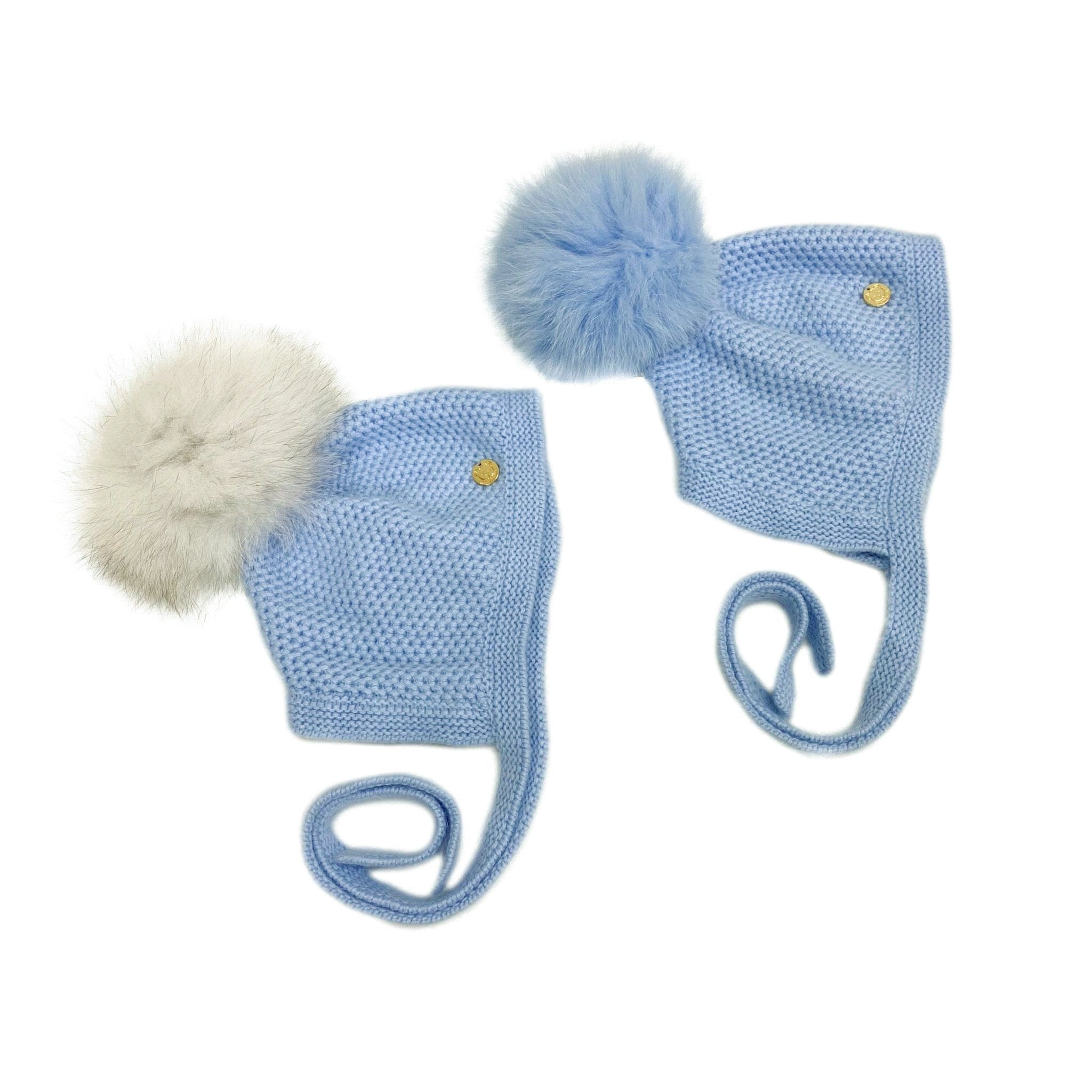 Honeycomb Blue Cashmere Bonnet - Petite Maison Kids