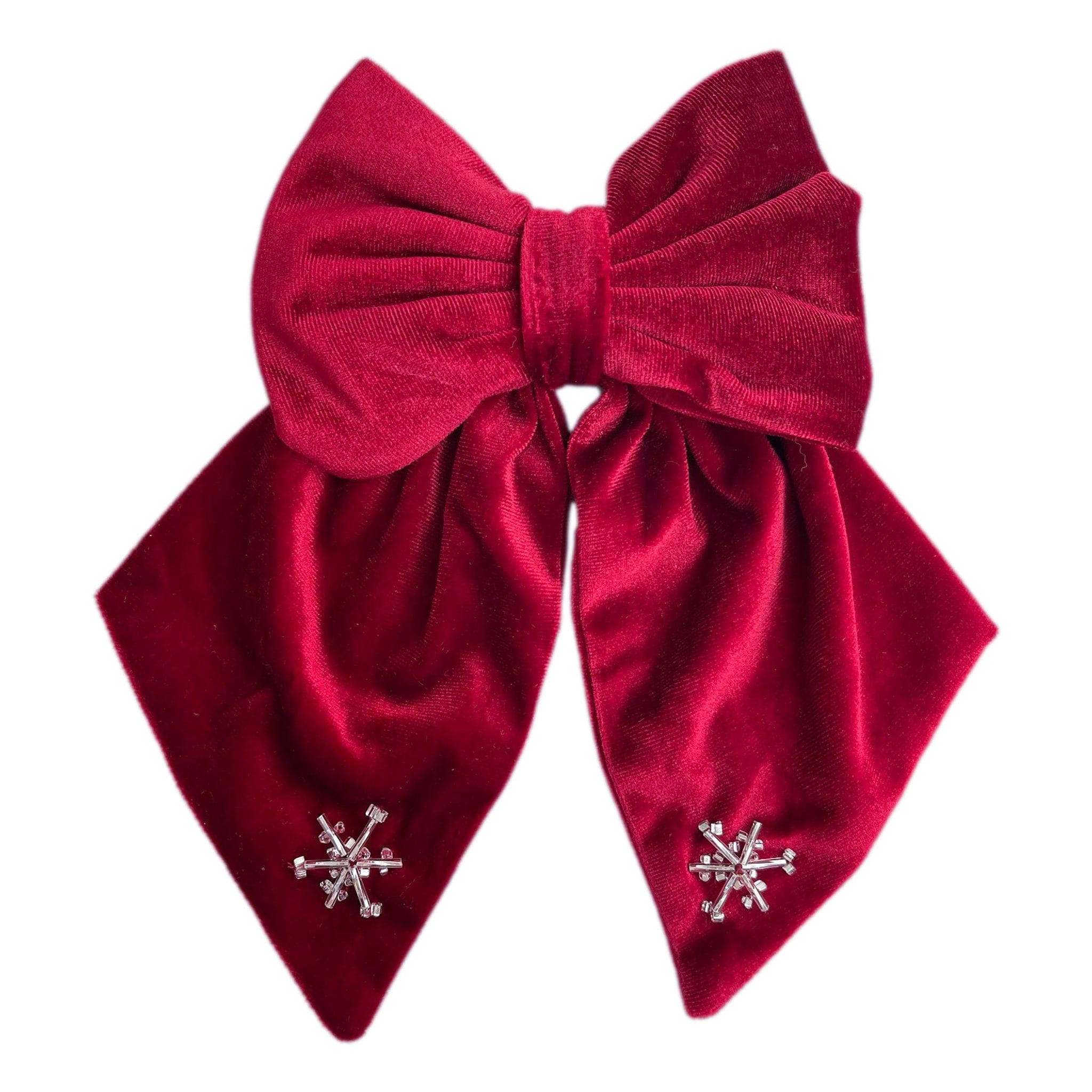 Holly Red Velvet Hair Bow - Petite Maison Kids