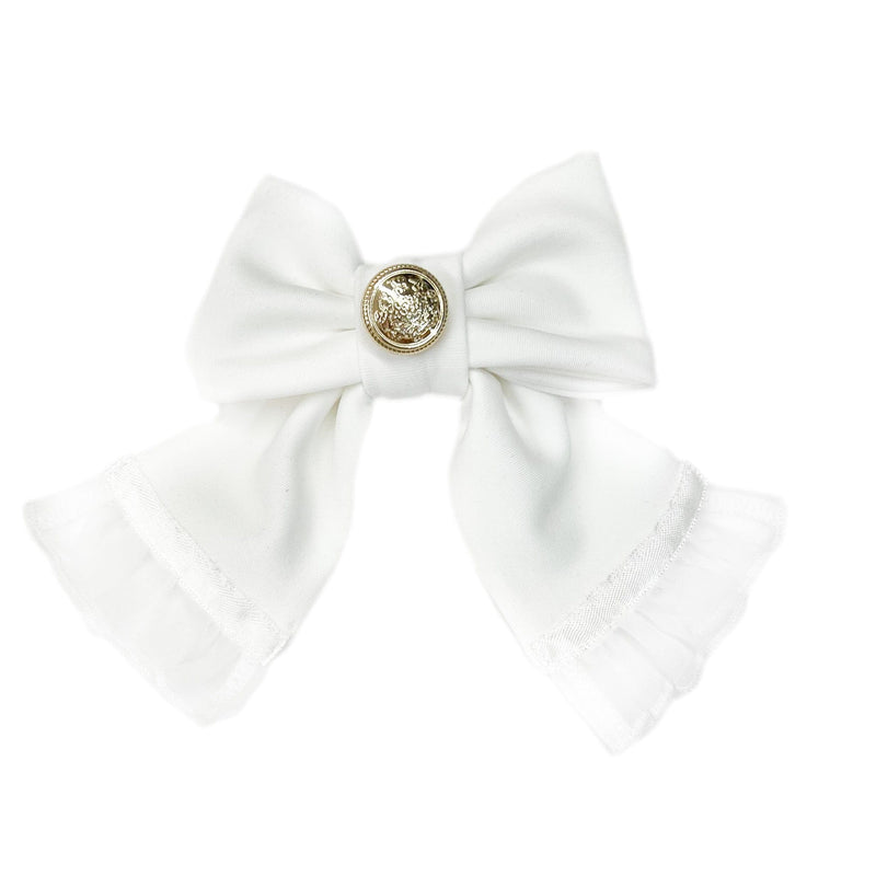 White Tuxedo Hair Bow