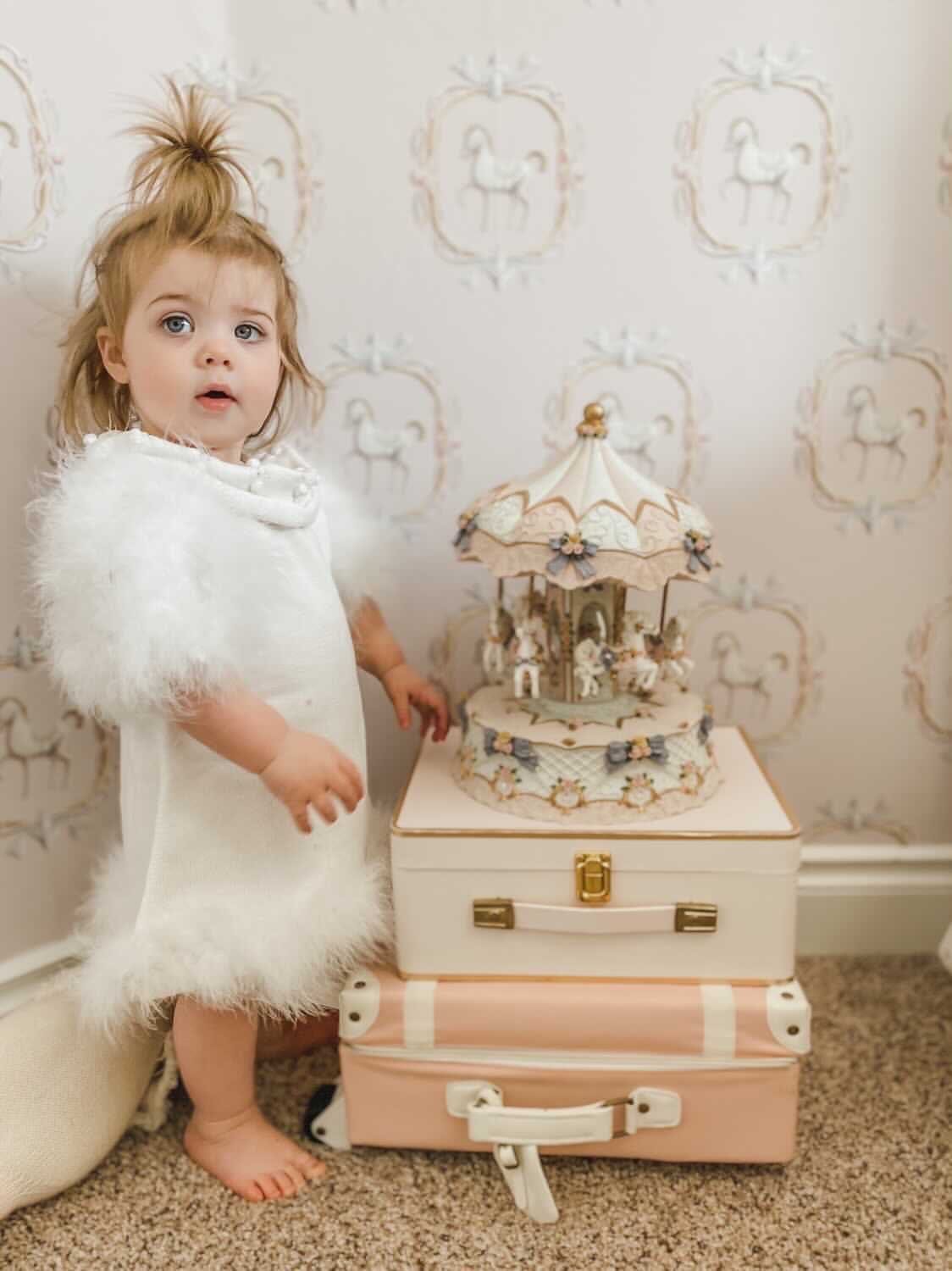 Ella Knit White Feather Dress - Petite Maison Kids