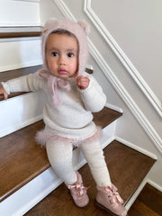 Dusty Pink Cashmere Teddy Hat - Petit Maison Kids