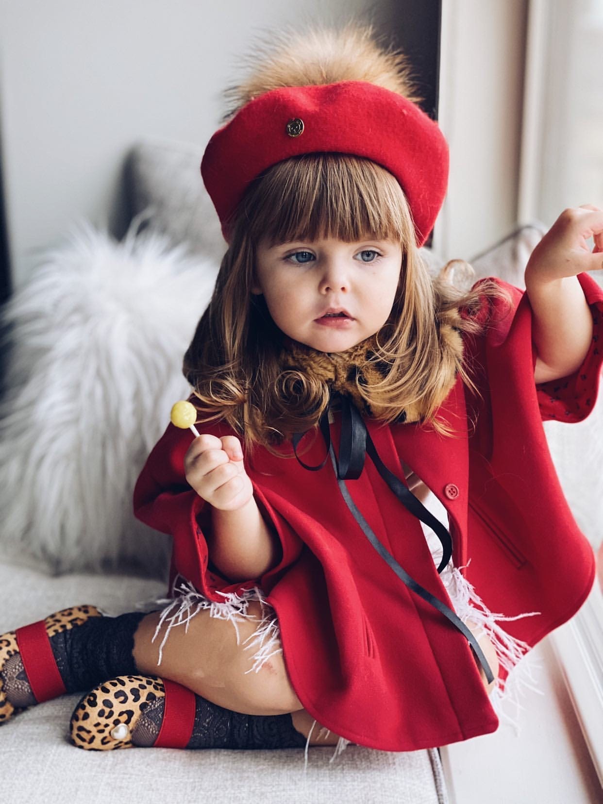 Wool Beret with Pom Pom - Petit Maison Kids