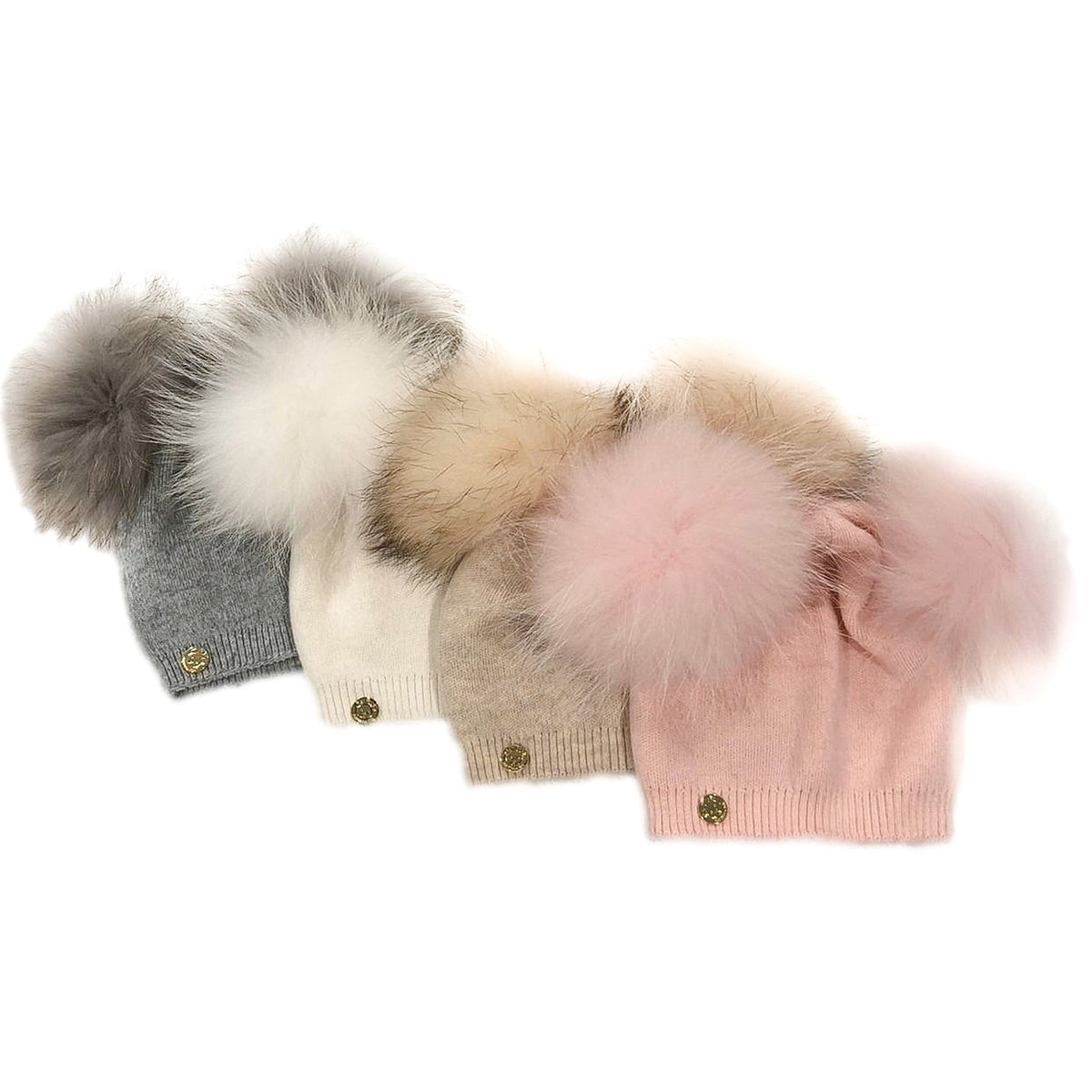 Angora Beanie hat with 2 removable fur pom pom image_a9f8914f-cbba-4233-85c5-  main image 4