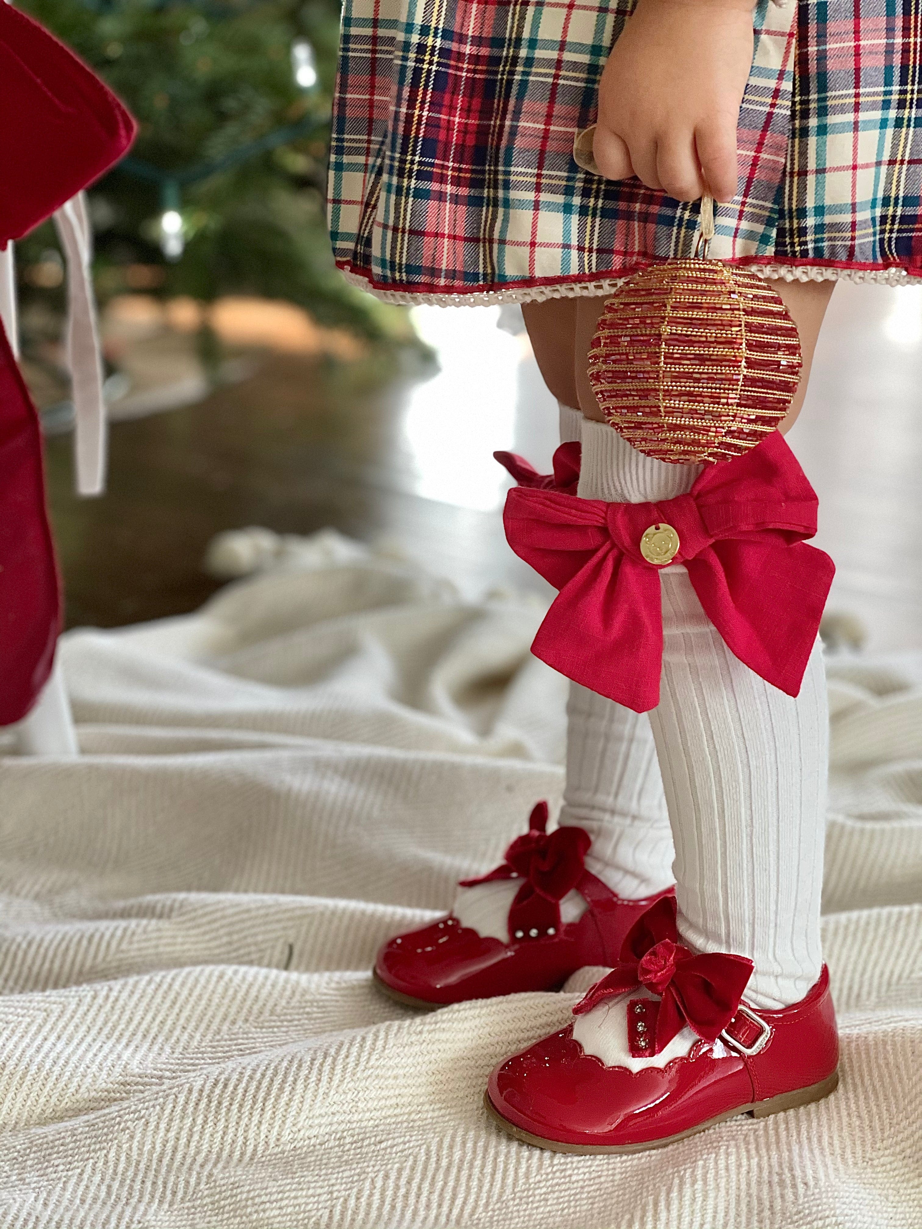 Emma Linen Bow Socks - Petite Maison Kids