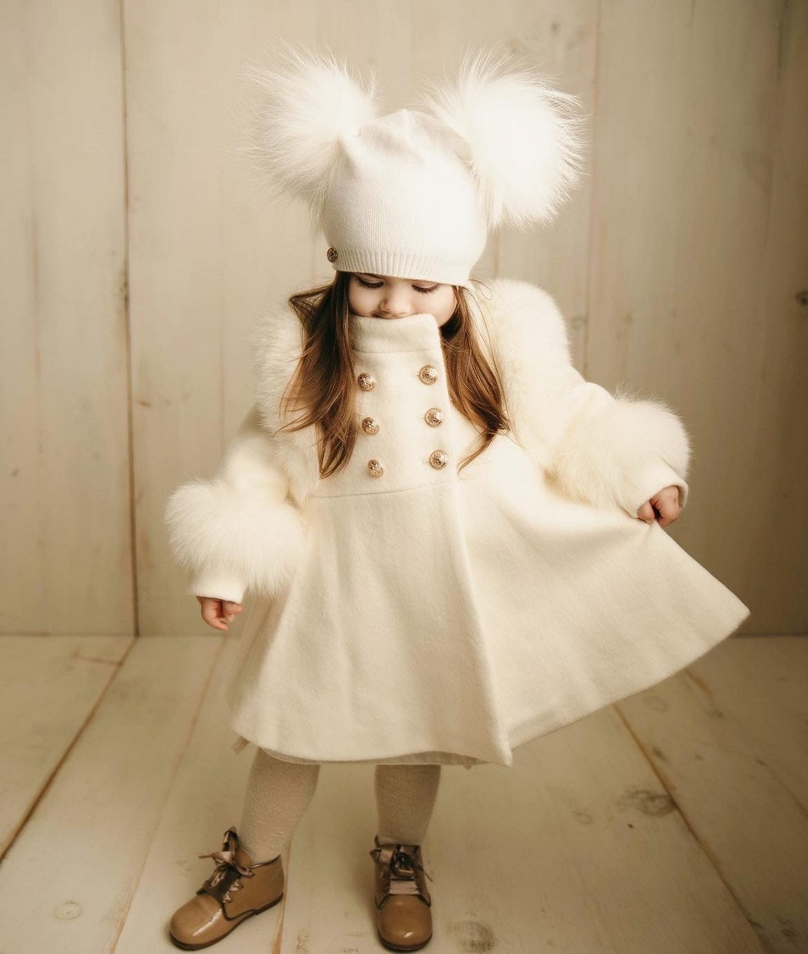 Nikita Double Pom Angora Hat - Petite Maison Kids