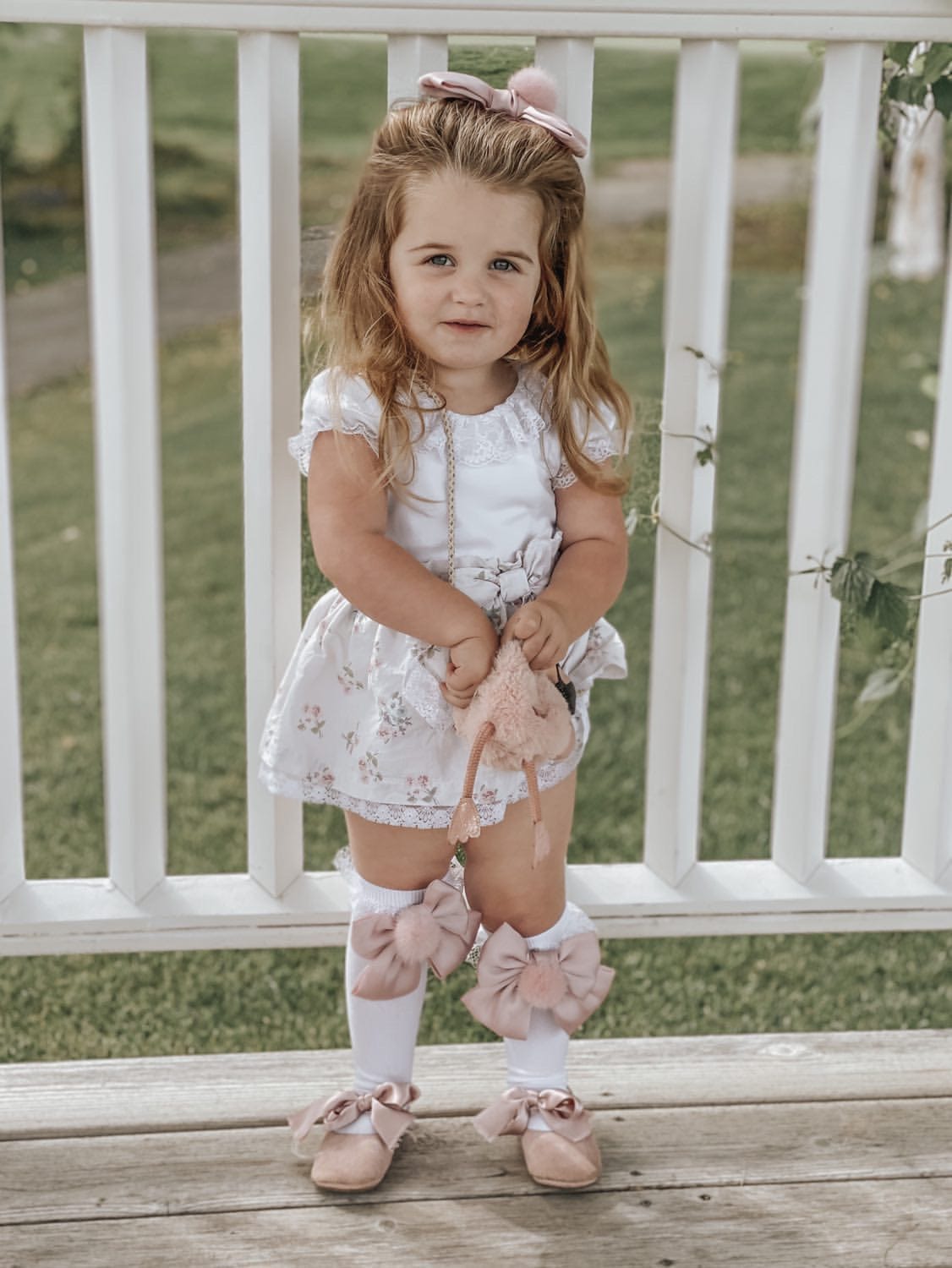 Lana Ruffle Socks with Poms and Bows - Petite Maison Kids