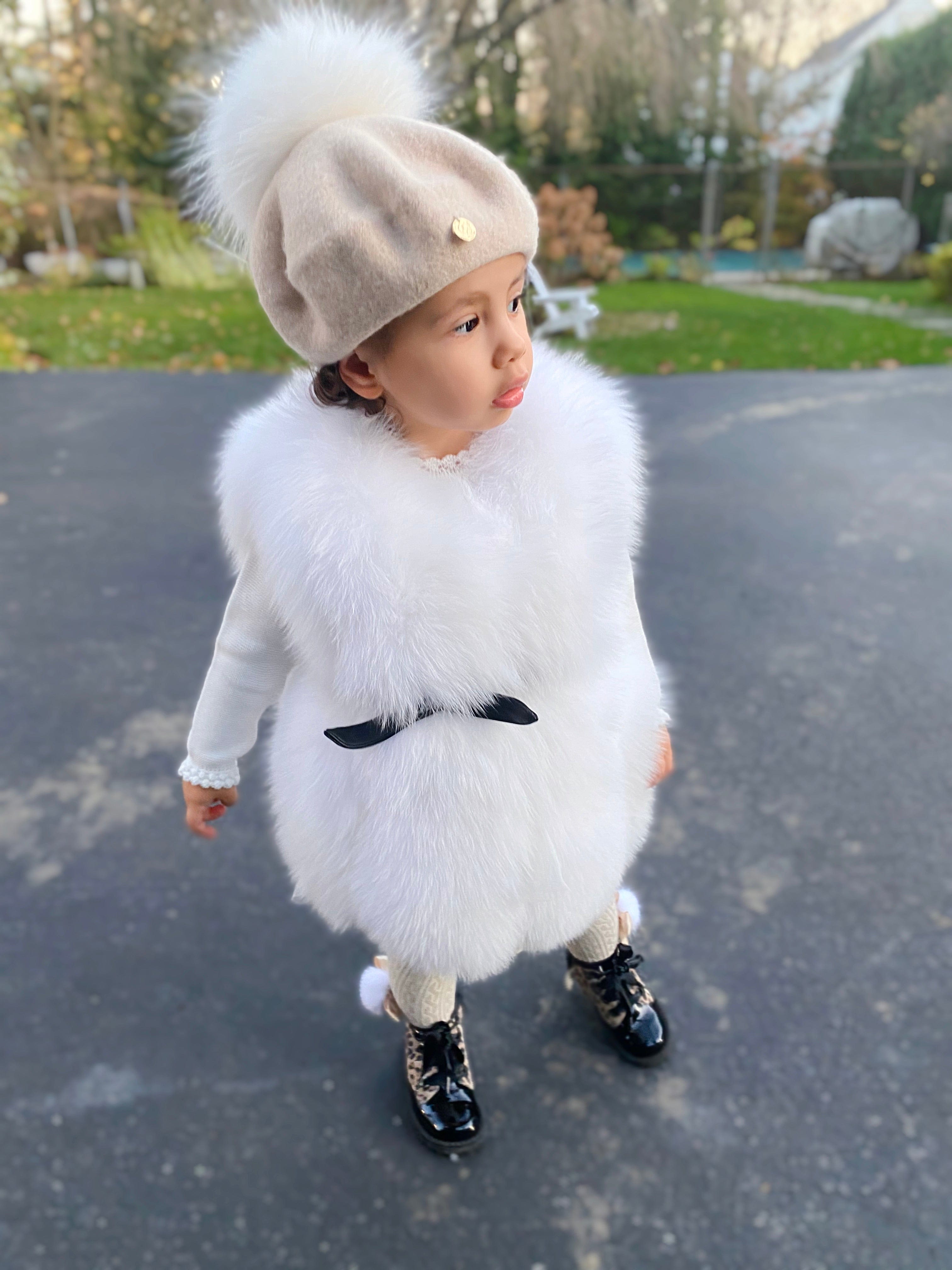 Luxurious White Fox Vest - Petite Maison Kids