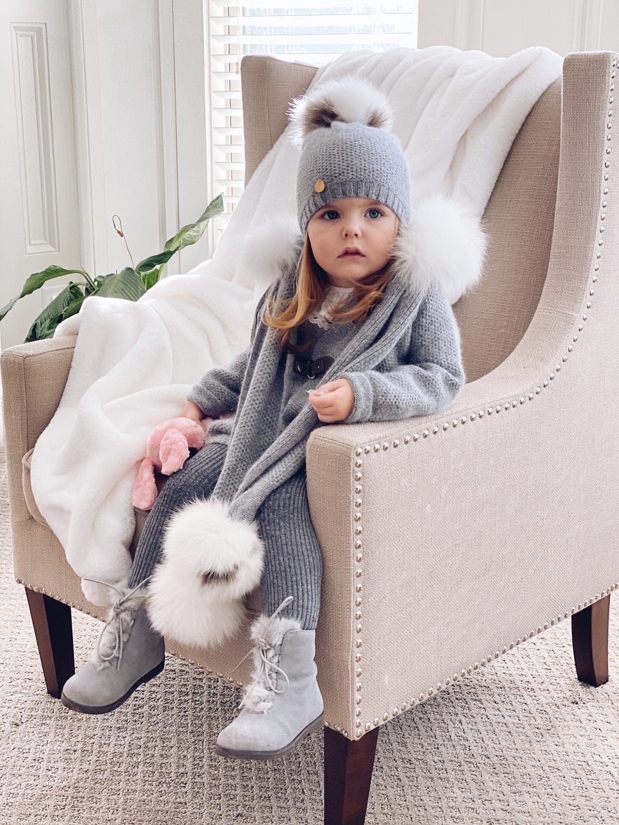 Cashmere Pom Scarf - Petit Maison Kids