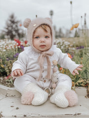 Dusty Pink Cashmere Teddy Hat - Petite Maison Kids