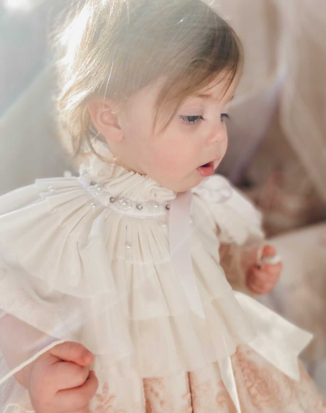 Victorian Ivory Mesh Cape - Petite Maison Kids