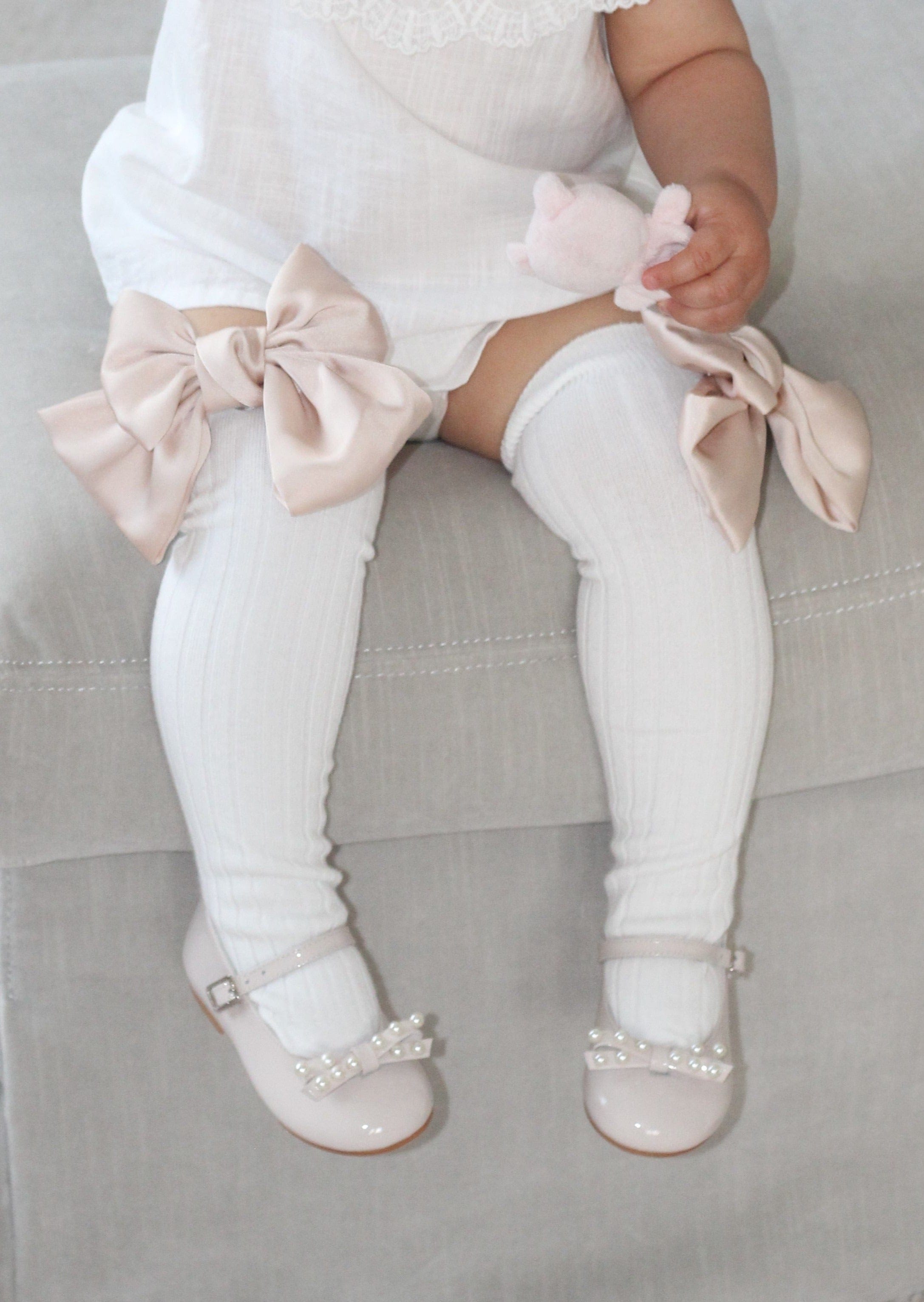 Abigail Satin Bow Socks - Petit Maison Kids