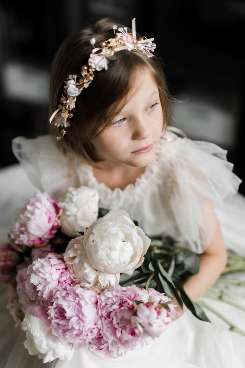 Rose Gold Flower Hair Garland - Petite Maison Kids