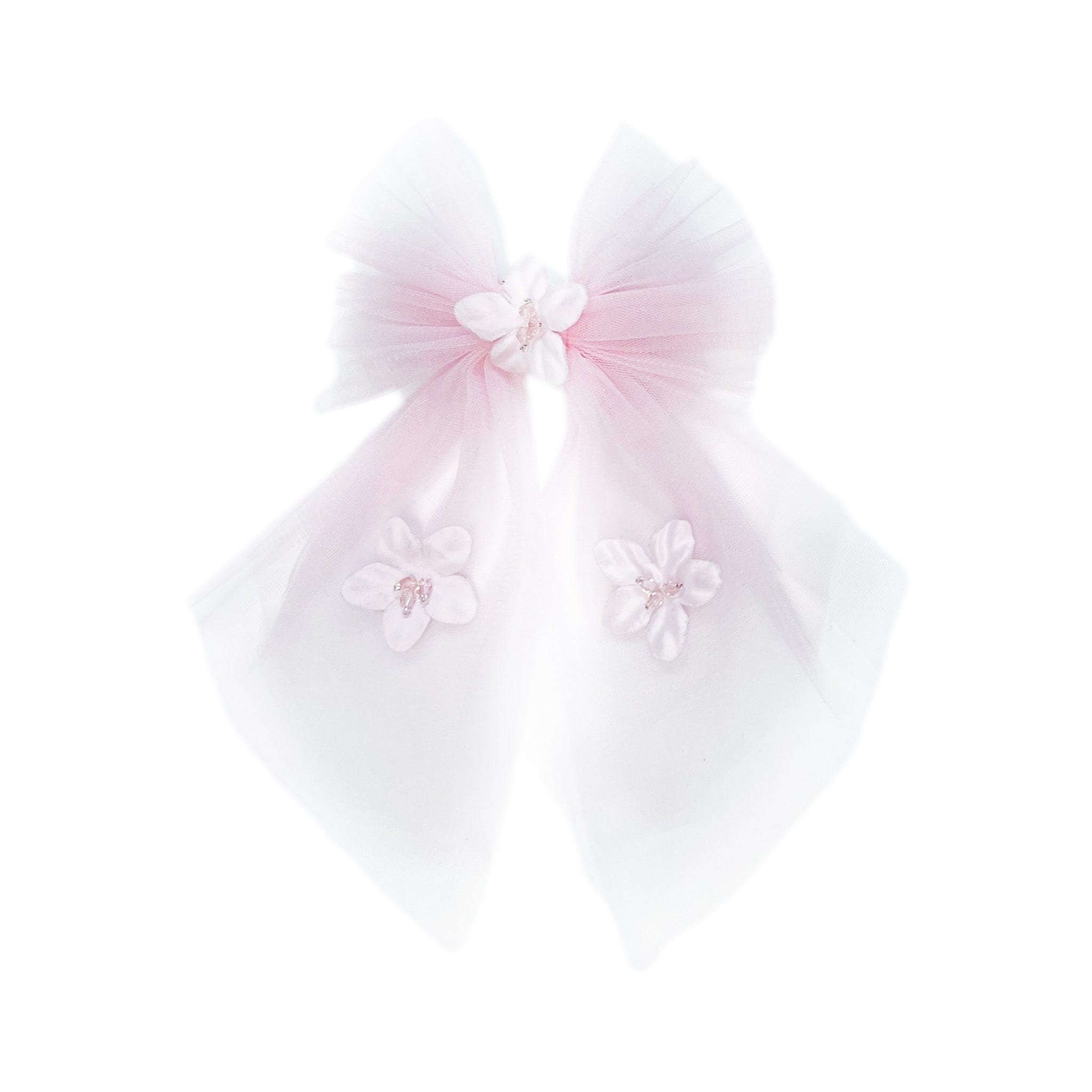 Eva Pink Tulle Hair Bow - Petite Maison Kids