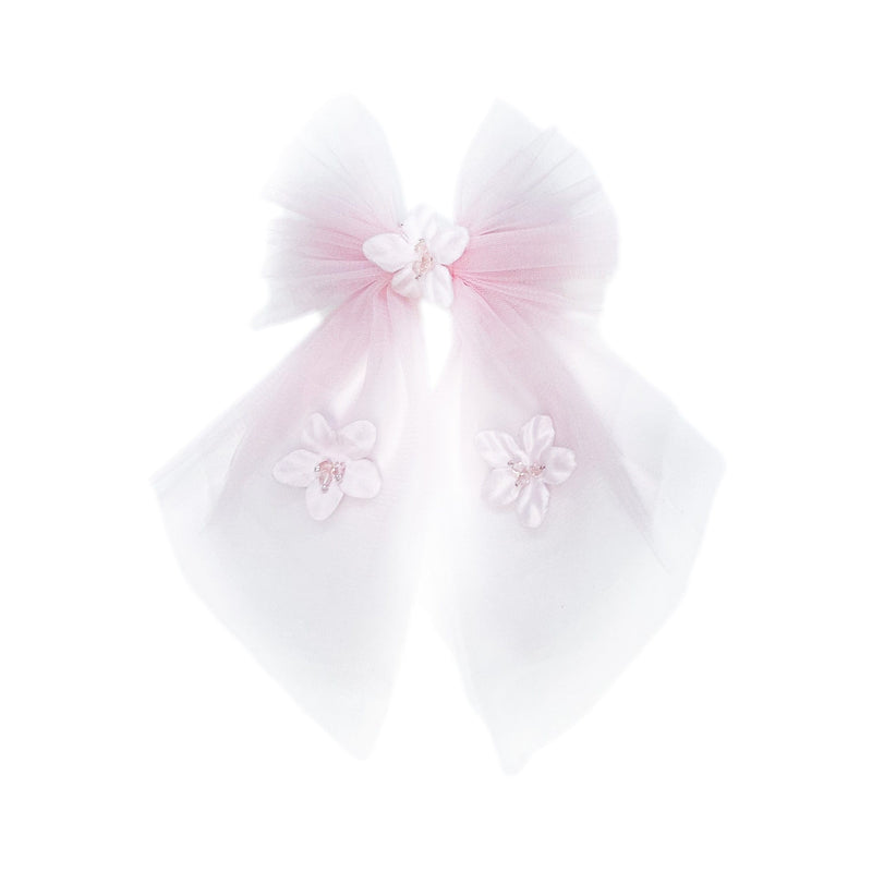 Eva Pink Tulle Hair Bow