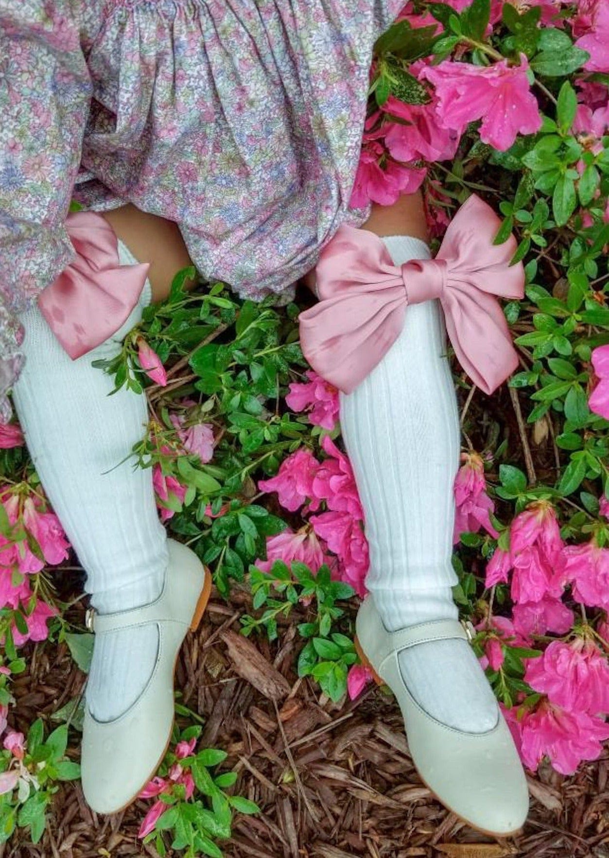 Abigail Satin Bow Socks - Petit Maison Kids