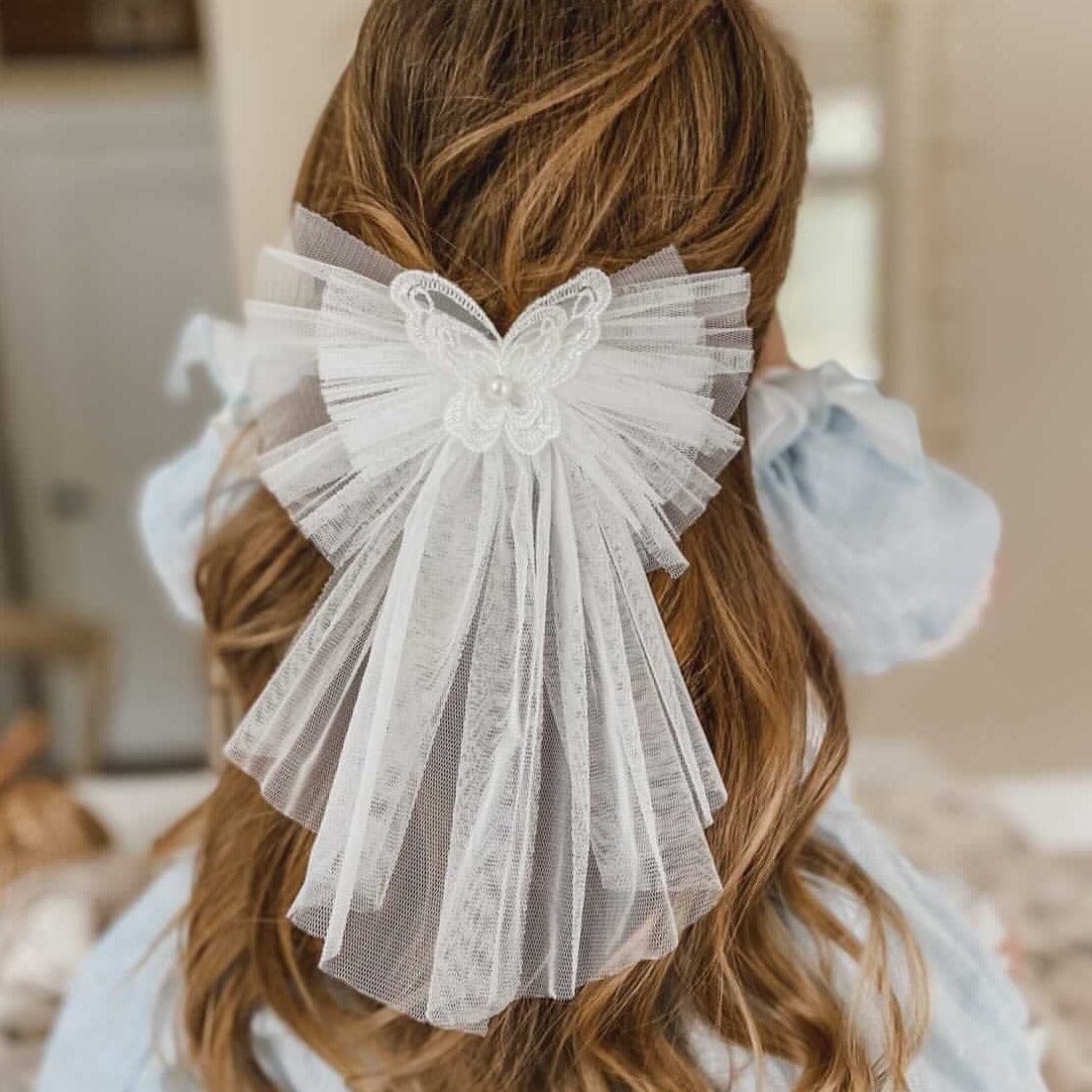 Butterfly Tulle Hair Bow - Petite Maison Kids