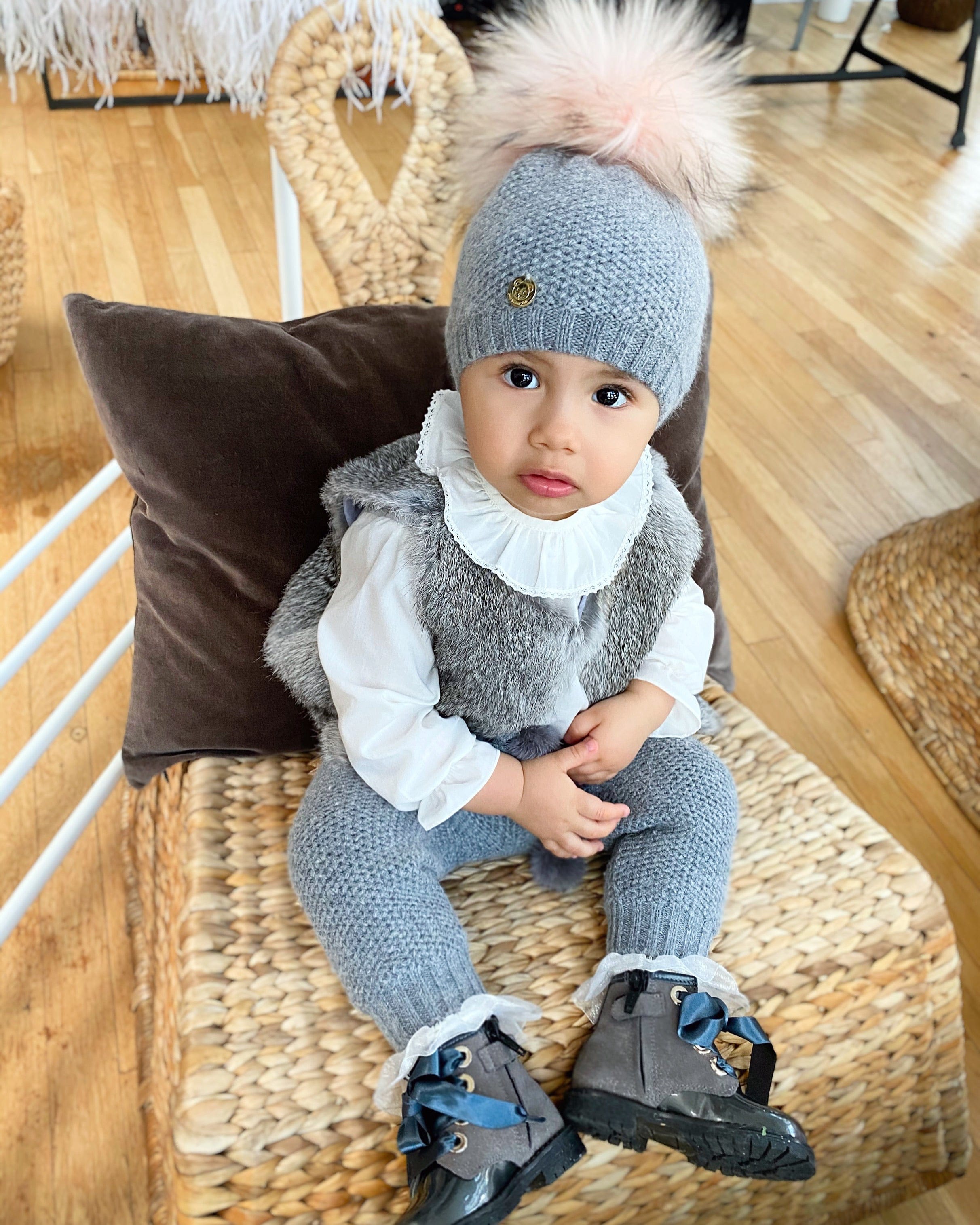 Grey Rabbit Vest - Petit Maison Kids