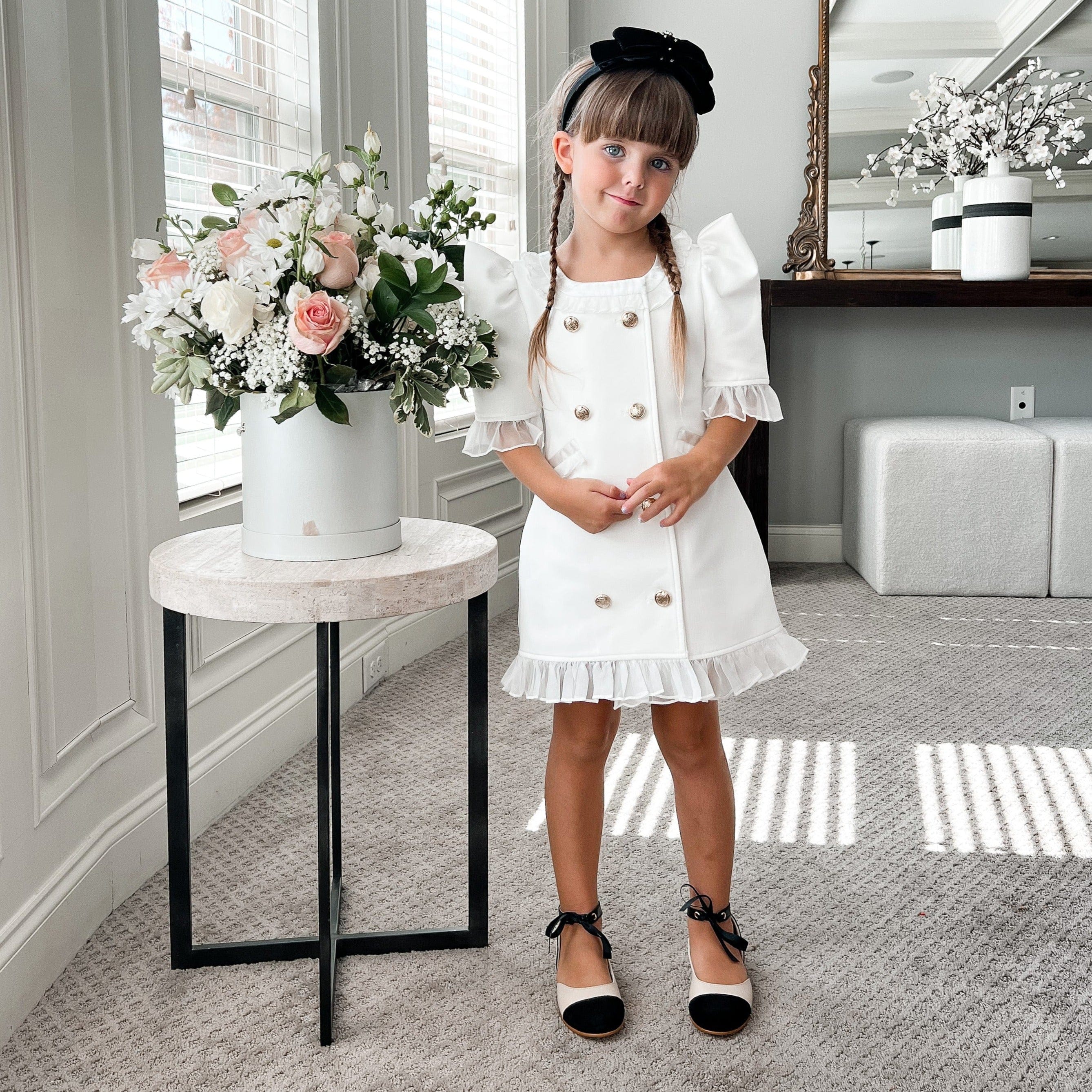 White Tuxedo Dress - Petite Maison Kids