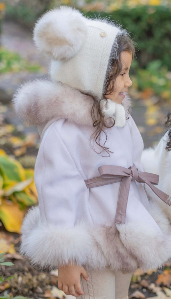 Petite Maison Kids Honeycomb Dusty Pink Cashmere Bonnet main image 0