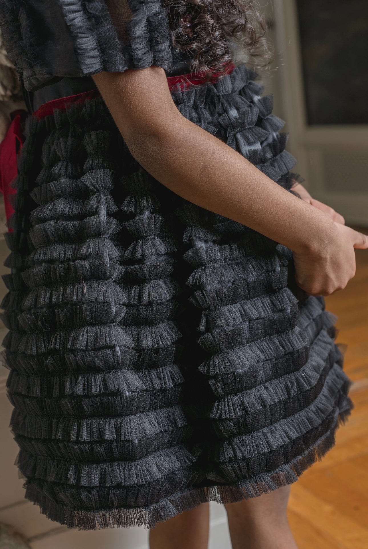 Kylie Black Tulle and Organza Dress