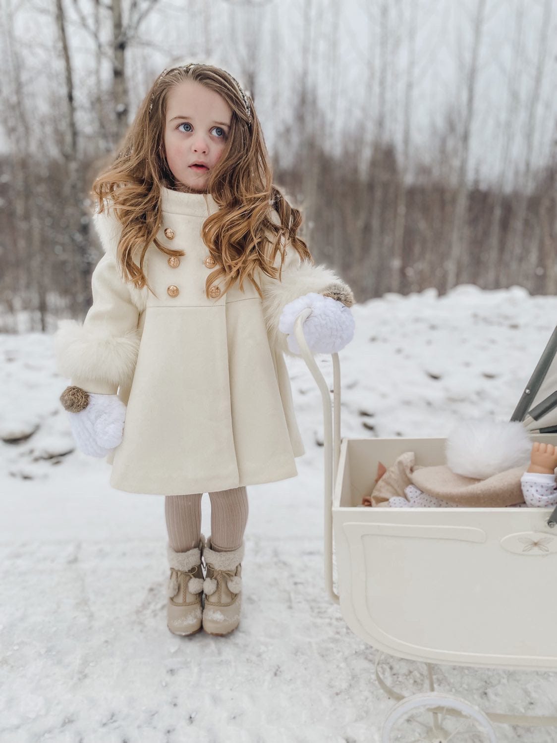 Evie Ivory Wool Coat - Petite Maison Kids