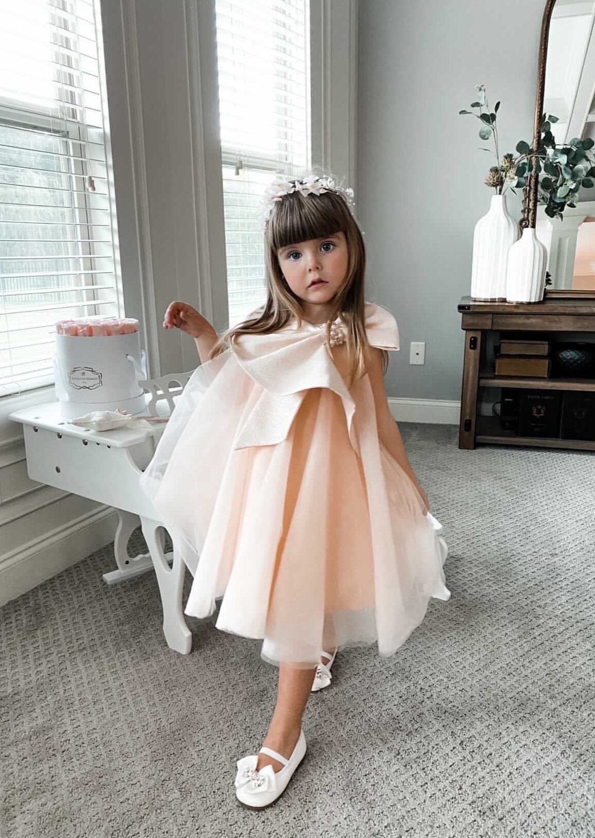 Jackie Peach Dress - Petite Maison Kids