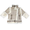 Beige Sheepskin Leather Jacket - Petite Maison Kids
