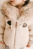 Shearling Camel Bomber Coat Faux Fur - Petite Maison Kids