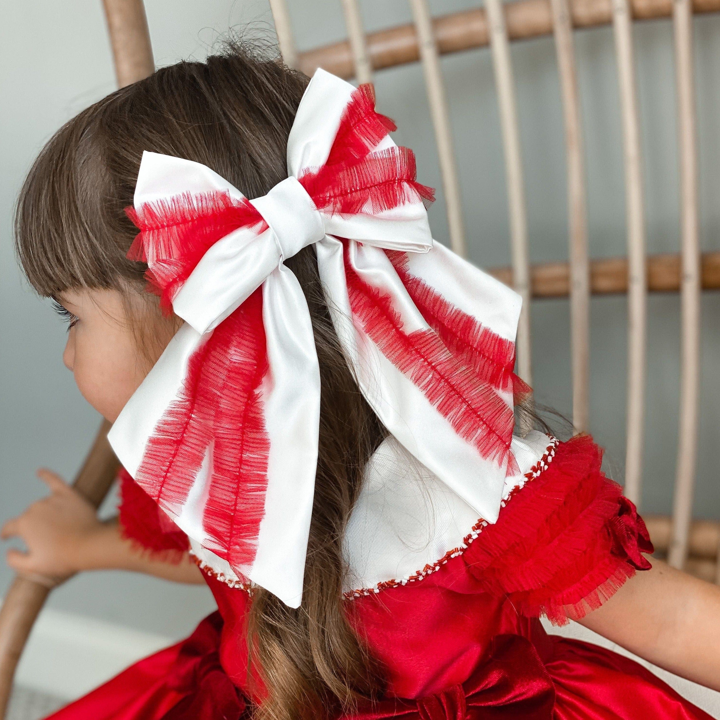 Holly Ruffle Hair Bow - Petite Maison Kids