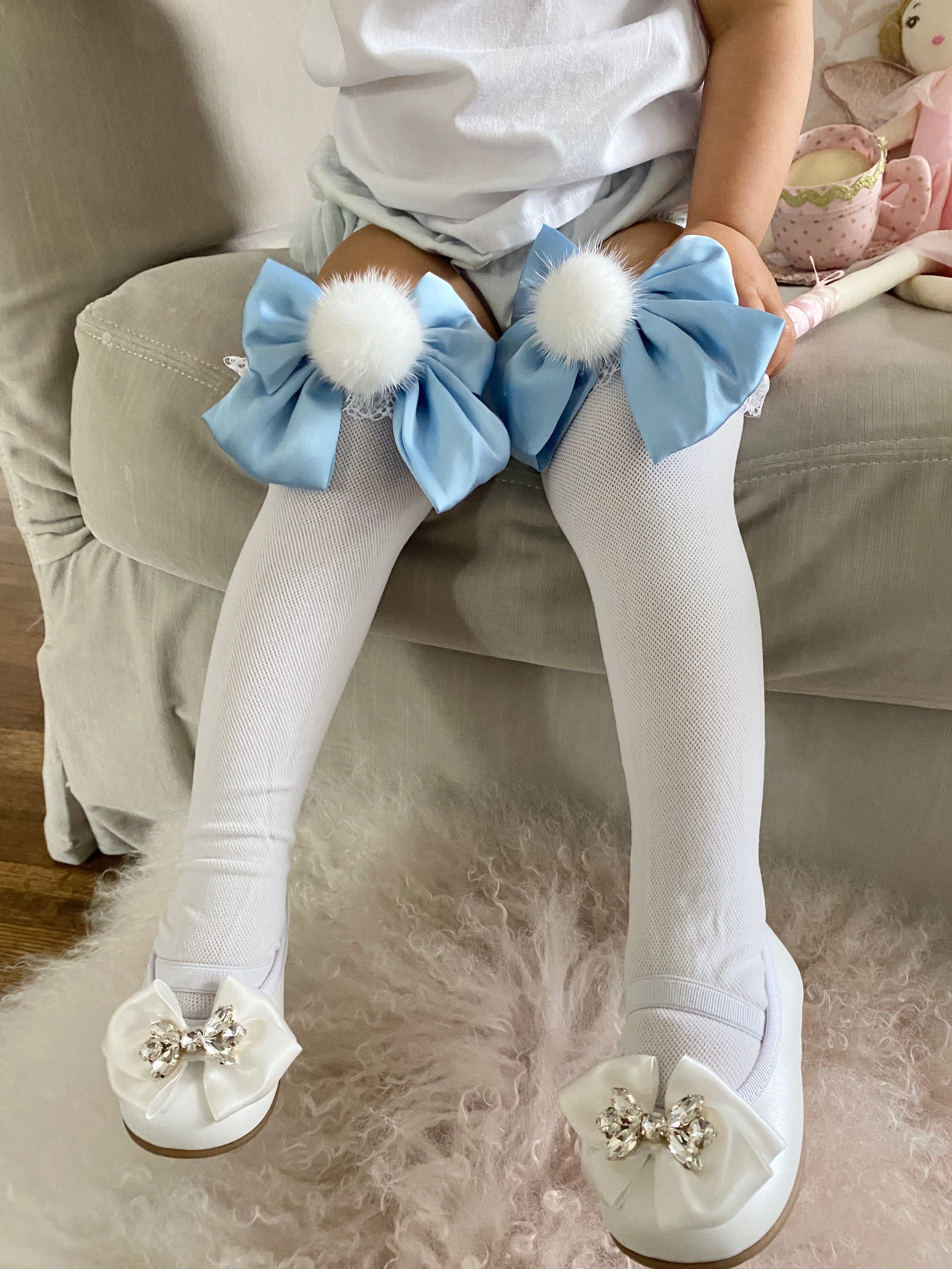 Lana Ruffle Socks with Poms and Bows - Petite Maison Kids