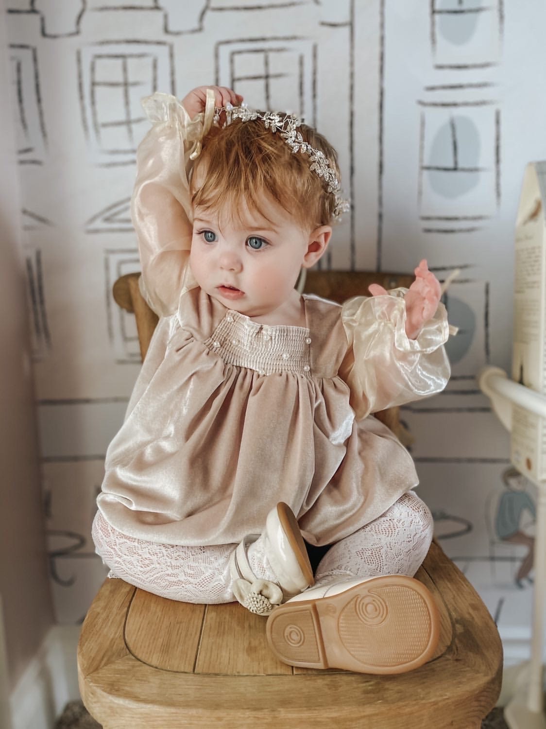 Helena Velour Romper - Petite Maison Kids